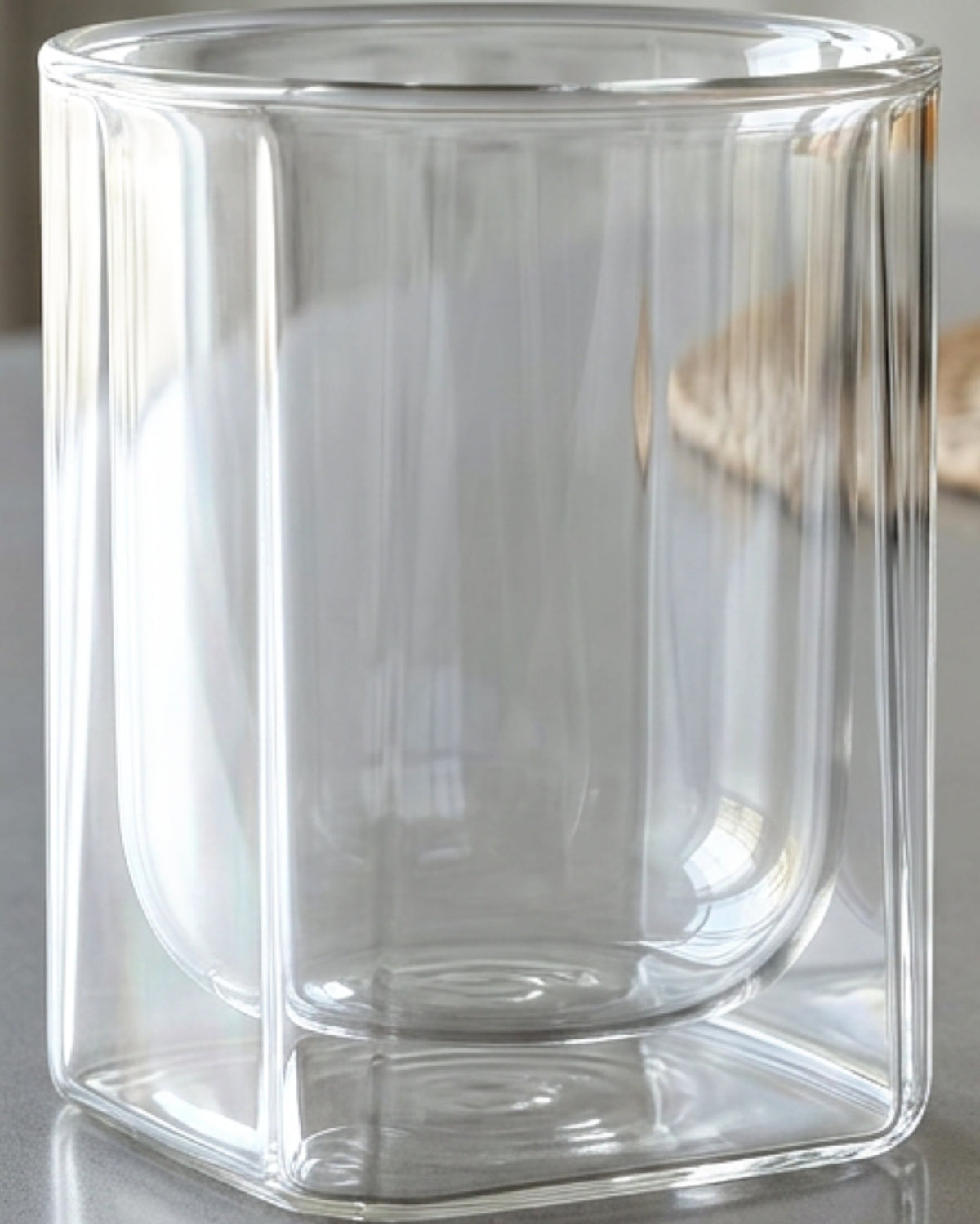 Zmkvn Nine Ounce Square Outer Double Wall Borosilicate Tumbler Clear - Lifestyle view