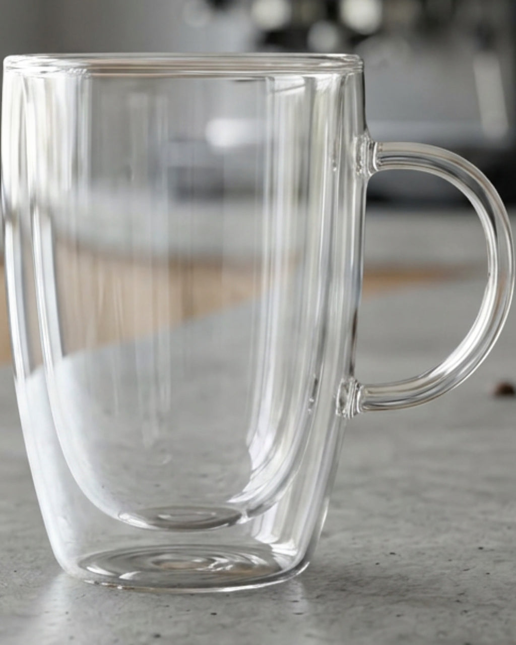 Zmkvn Thirteen Ounce Handled Double Wall Borosilicate Latte Mug Clear - Lifestyle view